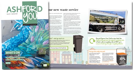 Front cover and inside spread of Ashford For You magazine summer 2024