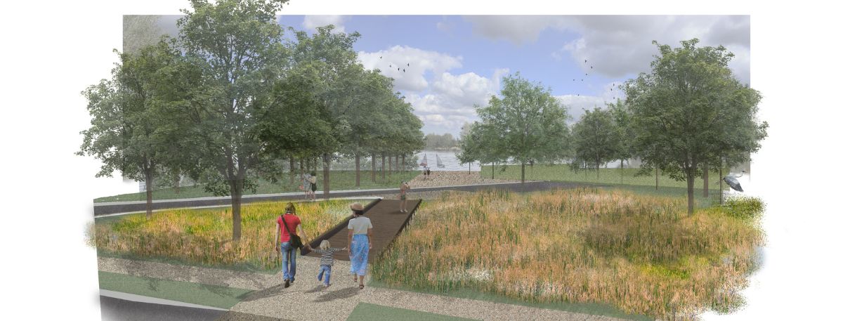 Artist impression of long-term vision of Conningbrook Lakes Country Park