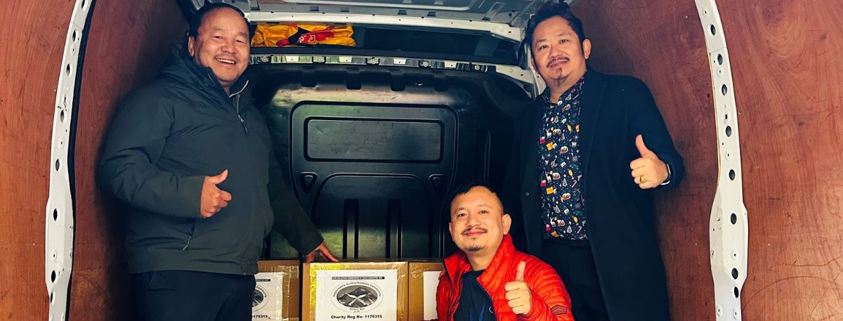 Members of the Sagarmatha Gurkha Nepalese community loading some of the 29 boxes of food they collected for the town’s FareShare Kent food bank