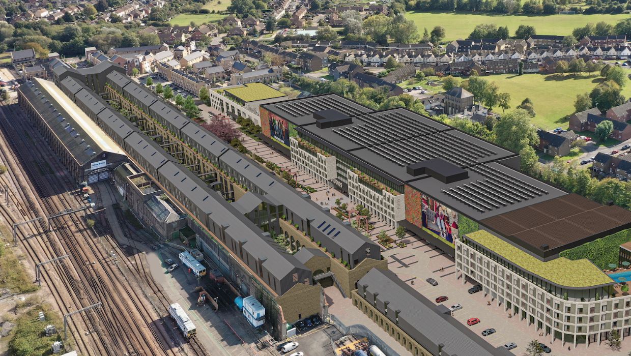 CGI image showing proposed Newtown Works development tile