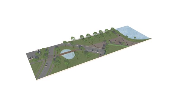 Artist impression showing a green gateway concept