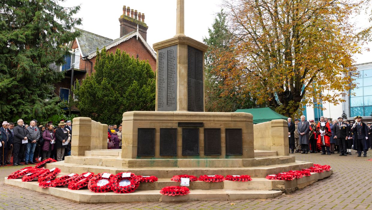 Ashford's Remembrance service in 2023 at the Memorial Gardens tile