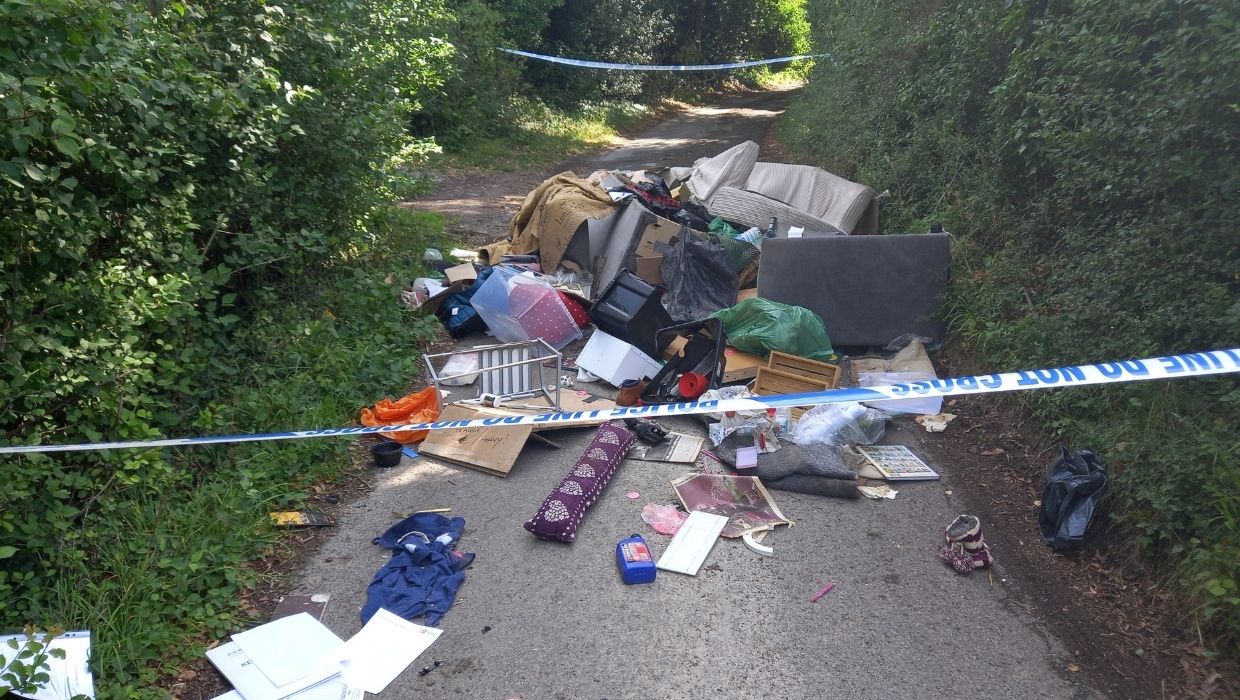 New Forest Lane fly-tip rubbish in Chilham, Ashford tile