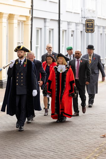 Dignitaries on parade in Ashford town centre