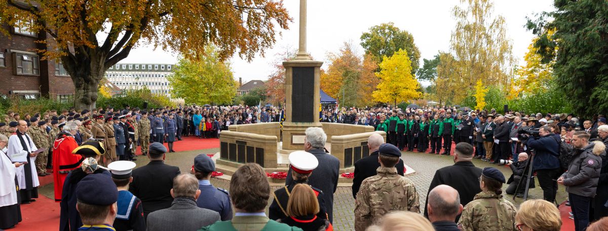 Ashford's Remembrance service in 2023 at the Memorial Gardens