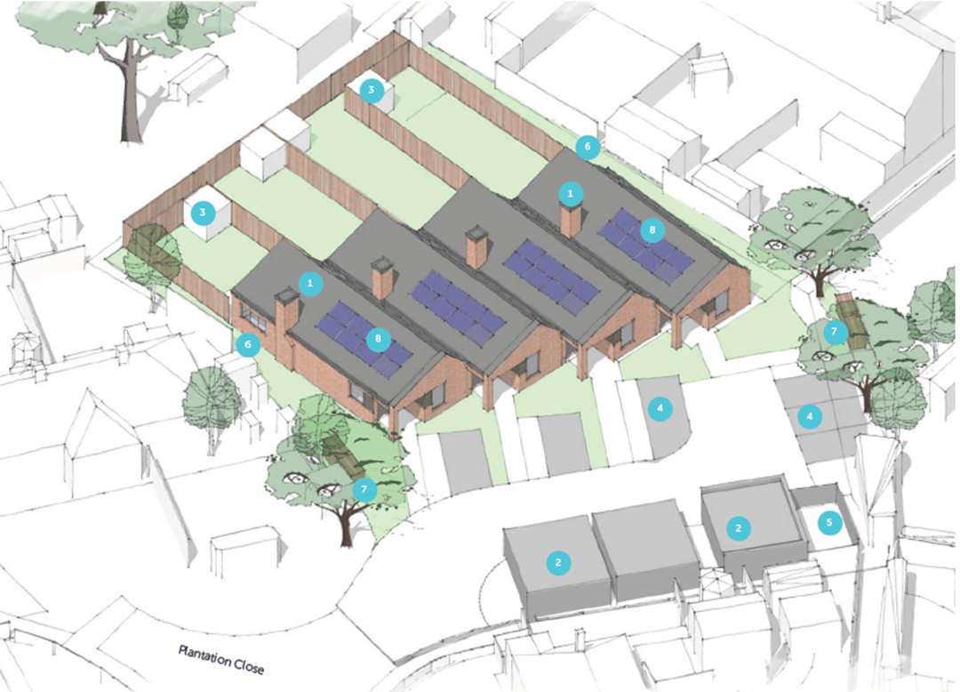 A CGI graphic of the proposed Plantation Close development