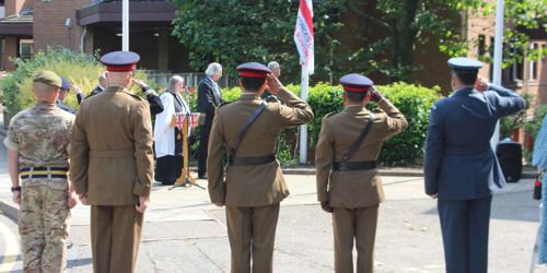 Armed Forces veterans take part in Ashford's Raising of the Flag ceremony 2023